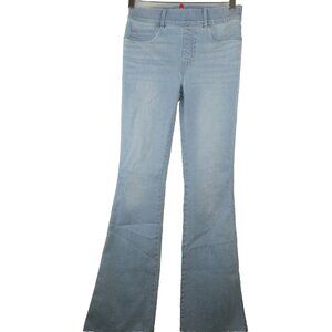 Spanx Jeans Womens Small Blue Flare Pull On Bootcut Stretch High Rise Light Wash